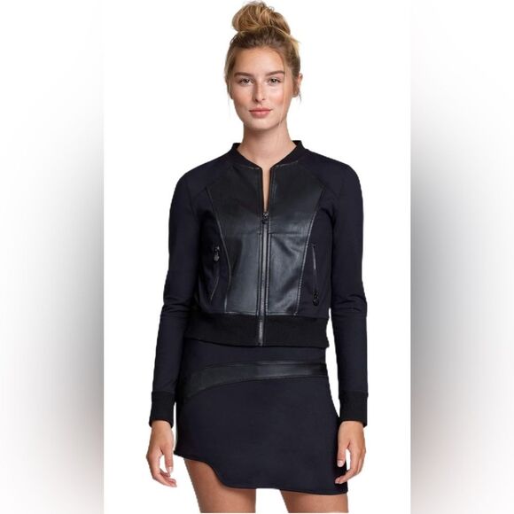 Unbridled Black short, bomber jacket, black, long sleeves size small - Picture 2 of 12